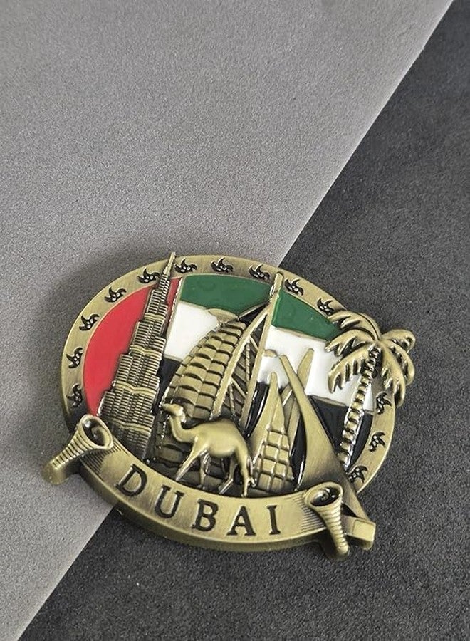 دي تي ديكتون مغناطيس ثلاجة معدني عادي من دي تي ديكتون، مغناطيس معدني ثلاثي الأبعاد بتصميم دبي للثلاجة، طاولة الدراسة، مكتب العمل، هدية فاخرة، أفضل قطعة ديكور منزلي لعشاق السفر، 7 × 6 سم، عبوة من قطعتين - Image 5